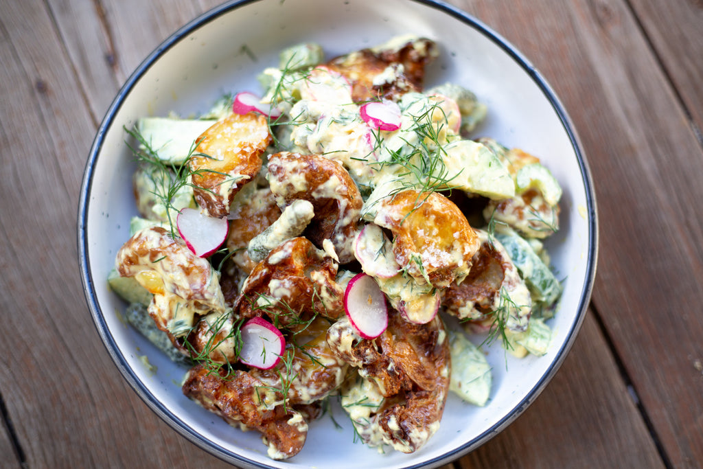 Crispy Smashed Potato Salad