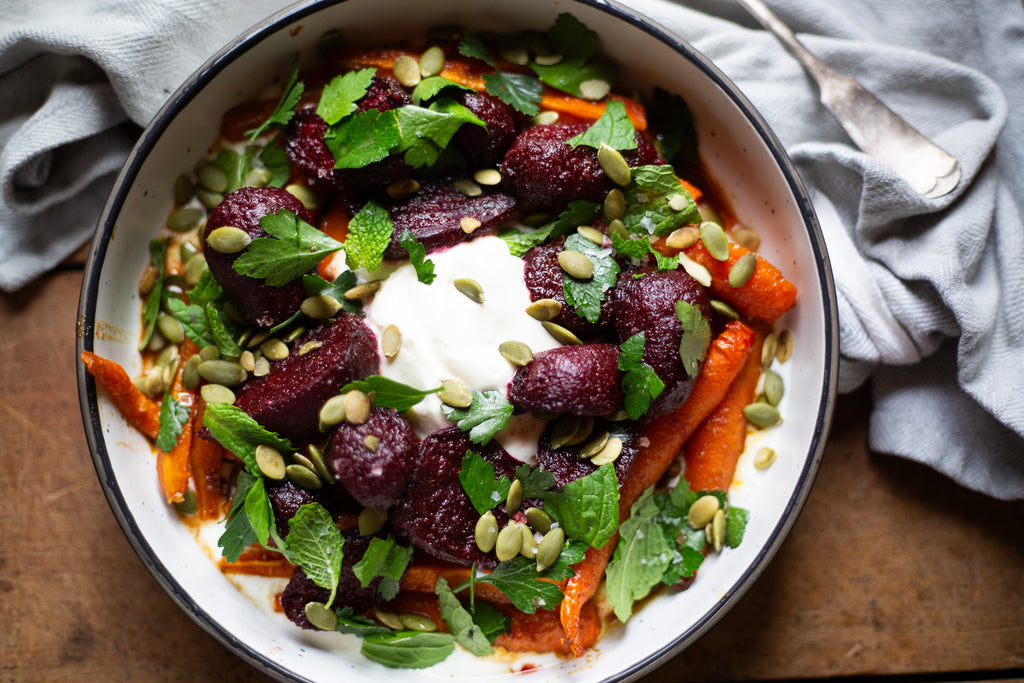 Roasted Balsamic Beetroot and Carrot Salad