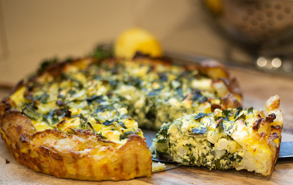 Potato Crust Spinach & Feta Pie