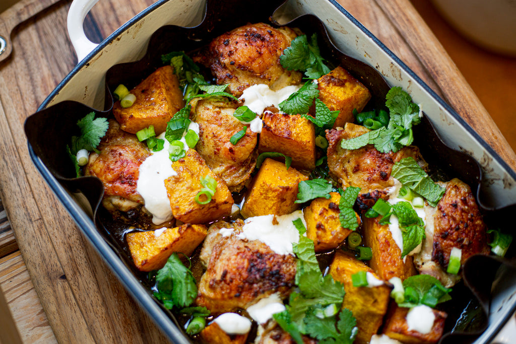 Thai Red Chicken & Pumpkin Traybake