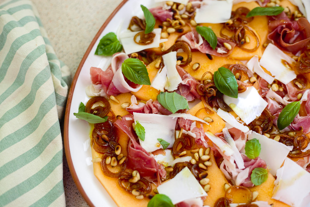 Prosciutto & Melon with Balsamic Shallots